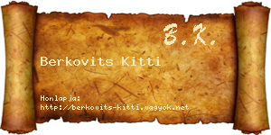 Berkovits Kitti névjegykártya